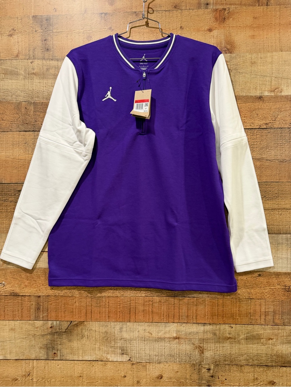 New With Tags Nike Jordan Purple & White Long-Sleeve 1/4 Zip Sz Large, XL & XXL